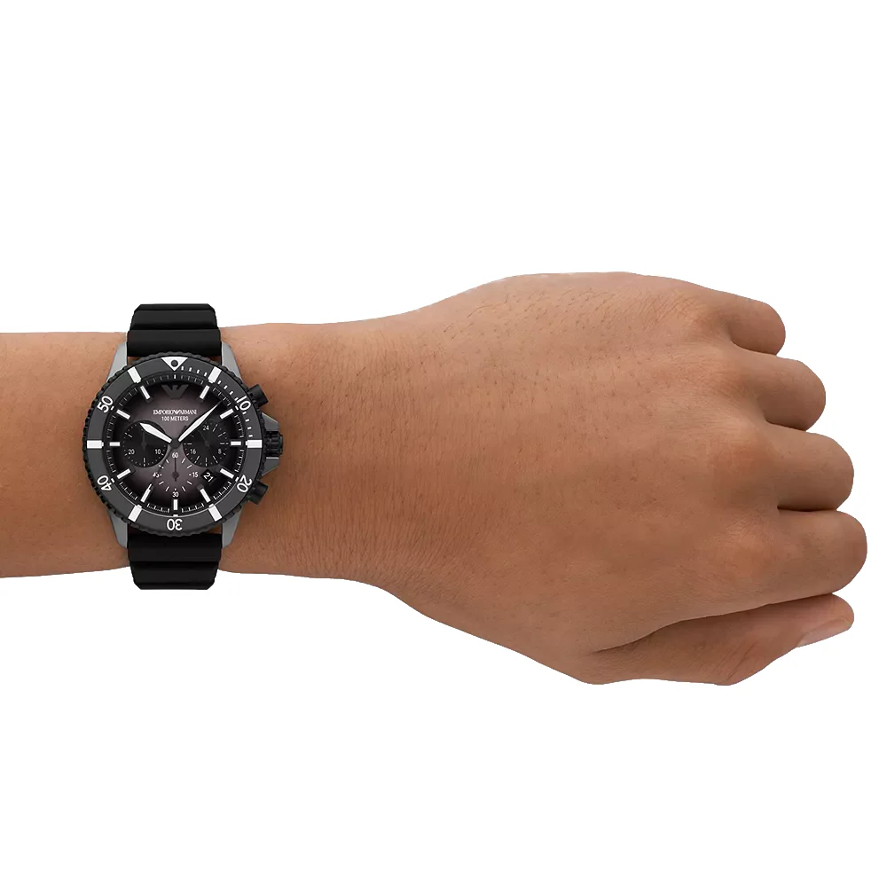 Emporio Armani Black Silicone Watch | AR11515 - Image 4